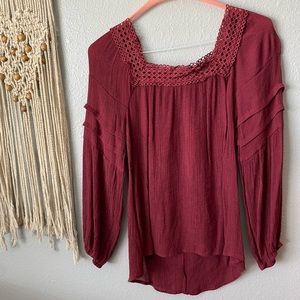 Entro oversized red blouse.